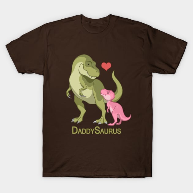 DaddySaurus T-Rex Father & Baby Girl Dinosaurs T-Shirt by csforest